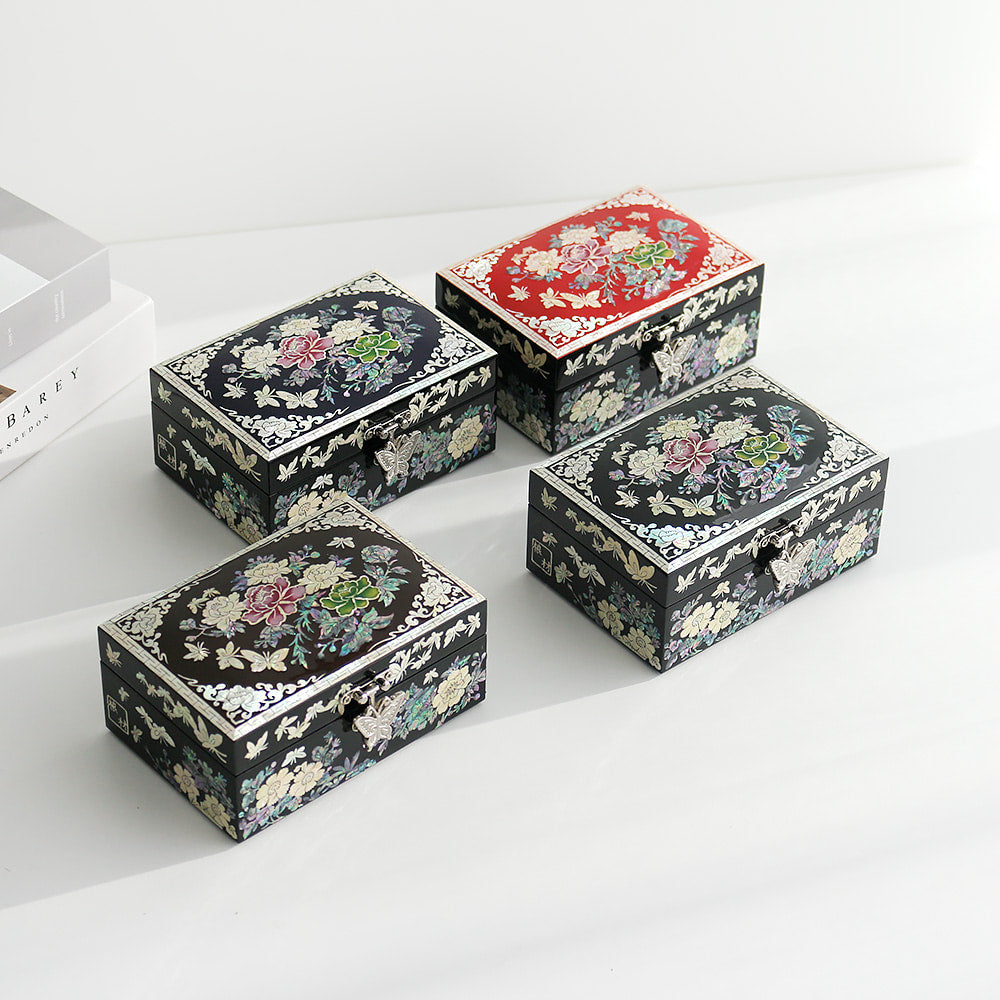 Najeon Mother-of-Pearl Jewelry Box — Peony 14cm