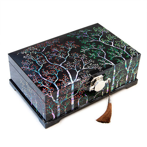 Najeon Mother-of-Pearl Jewelry Box - Black, 2 - Tier - view 4