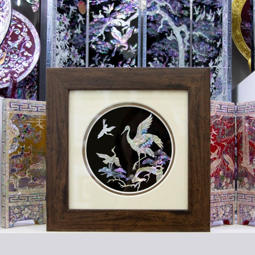 Najeon Mother-of-Pearl Mother-of-Pearl Frame - Crane & Pine (II)
