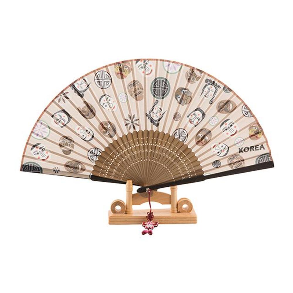 Korean Silk Folding Fan - Beige (IV) - view 7