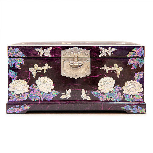 Najeon Mother-of-Pearl Jewelry Box - Peony, Purple, 2 - Tier (by Oh Myung - ho) - view 7