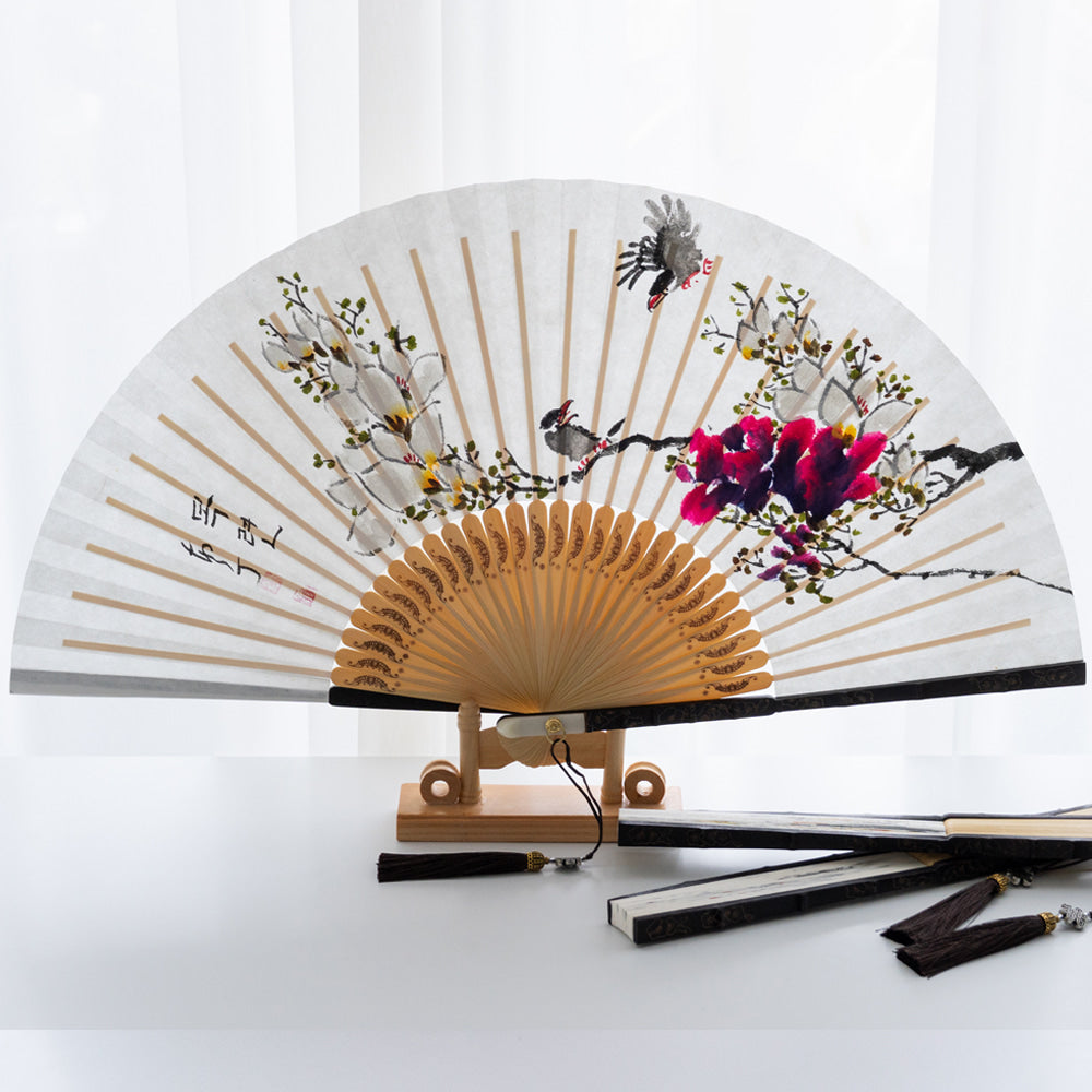 Korean Folding Fan - Black - view 5