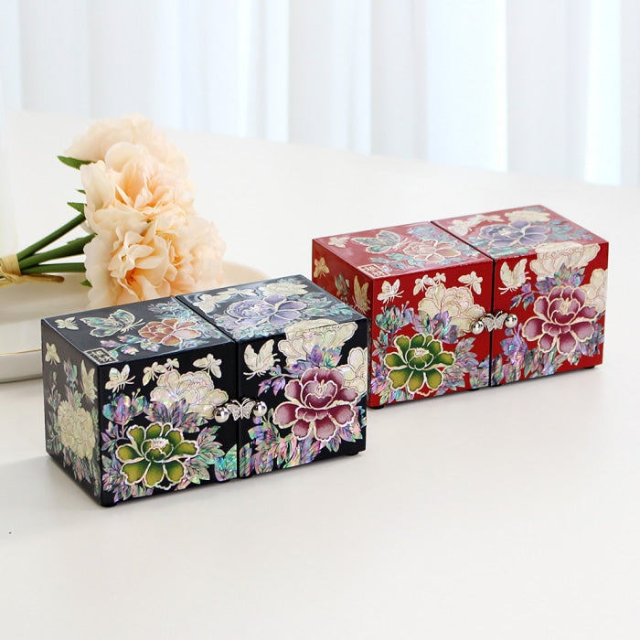 Najeon Mother-of-Pearl Jewelry Box - Peony, Small (by Kim Young - man)