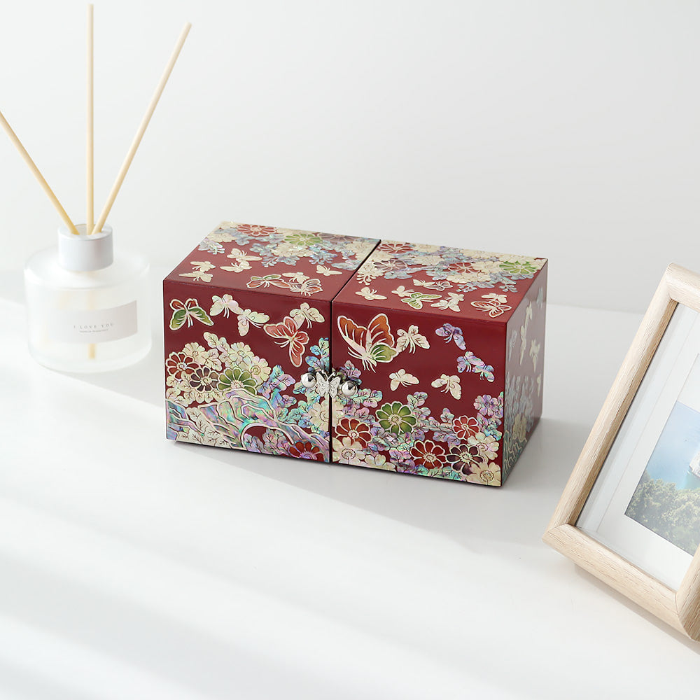 Najeon Mother-of-Pearl Jewelry Box - Black, 5 - Tier (II) - view 8