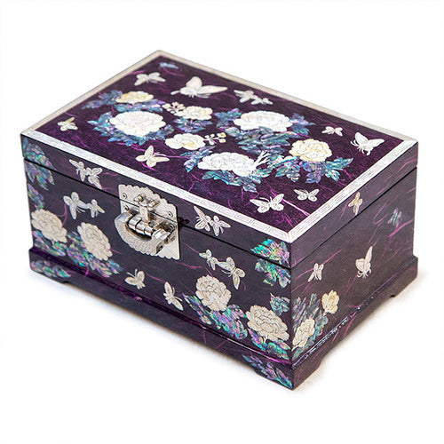 Najeon Mother-of-Pearl Jewelry Box - Peony, Purple, 2 - Tier (by Oh Myung - ho) - view 5