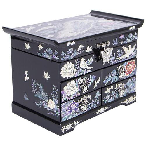 Najeon Mother-of-Pearl Jewelry Box - Black, 5 - Tier - view 5