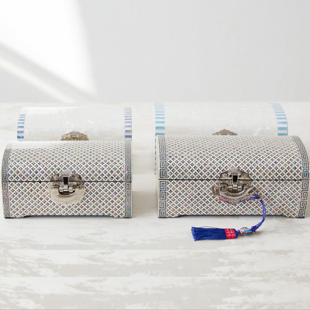 Najeon Mother-of-Pearl Jewelry Box - White, 2 - Tier (IV) - view 5