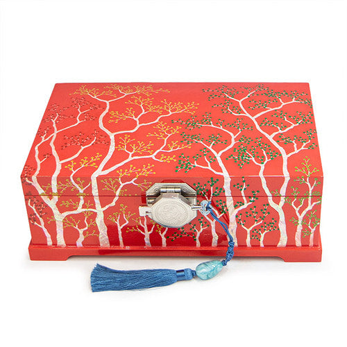 Najeon Mother-of-Pearl Jewelry Box - Red, 2 - Tier - view 4