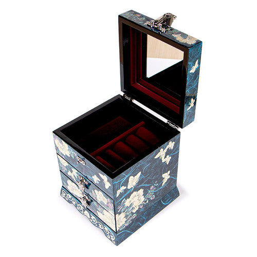 Najeon Mother-of-Pearl Jewelry Box - Peony, Red, 3 - Tier - view 8