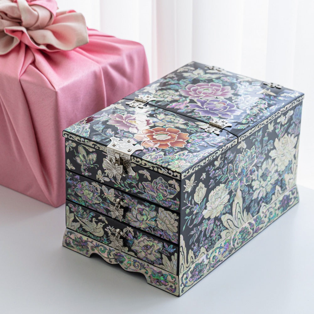 Najeon Mother-of-Pearl Jewelry Box - Peony (IX)