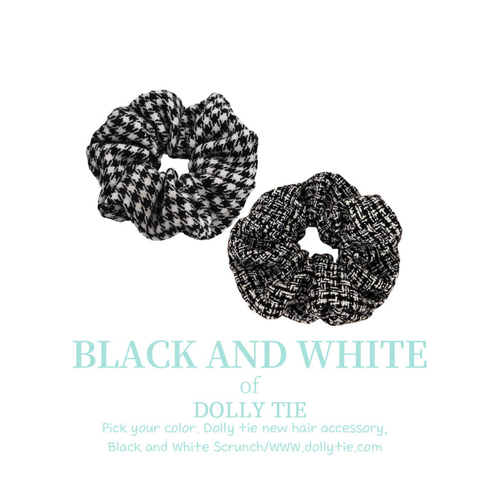 Dolly Tie Korean Hair Accessory - Black White Hair Tie