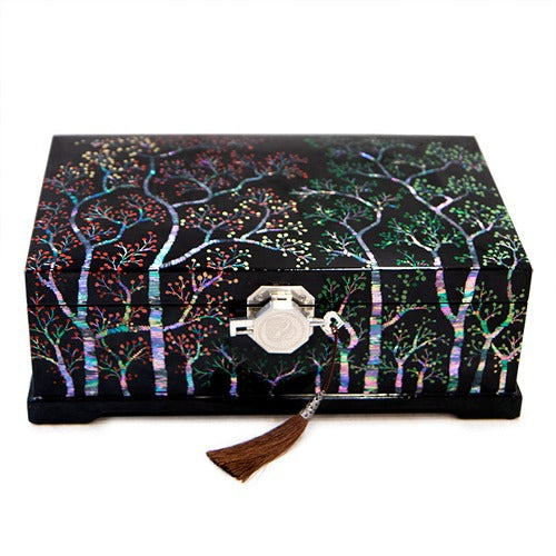 Najeon Mother-of-Pearl Jewelry Box - Black, 2 - Tier - view 2