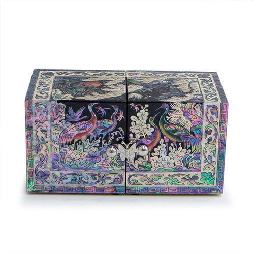 Korean Jewelry Box - Crane & Pine, Black (by Oh Myung - ho) - view 6
