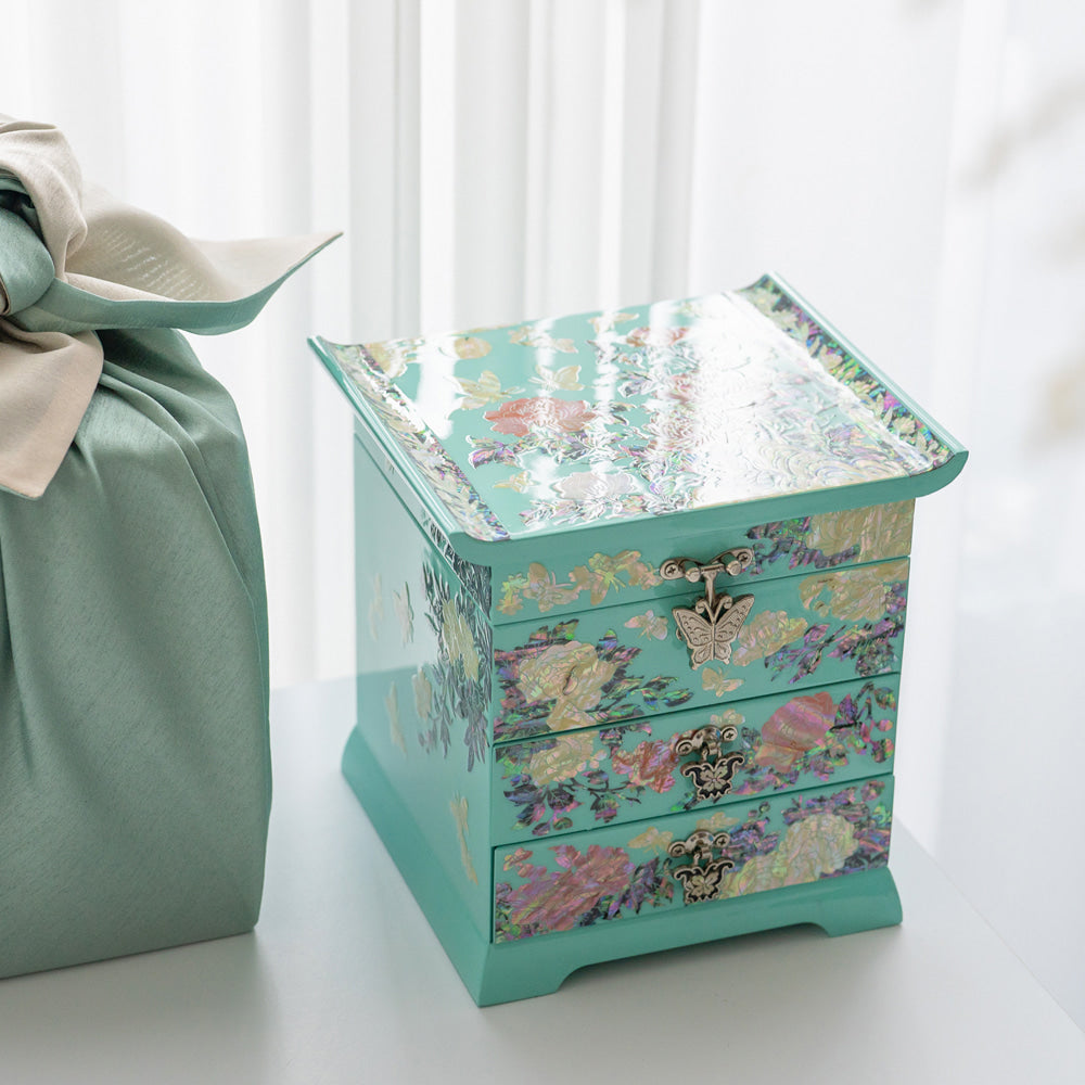 Najeon Mother-of-Pearl Jewelry Box - Peony, 3 - Tier (II) - view 8