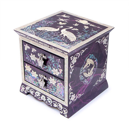 Korean Jewelry Box - Crane & Pine, Purple (by Oh Myung - ho) - view 5