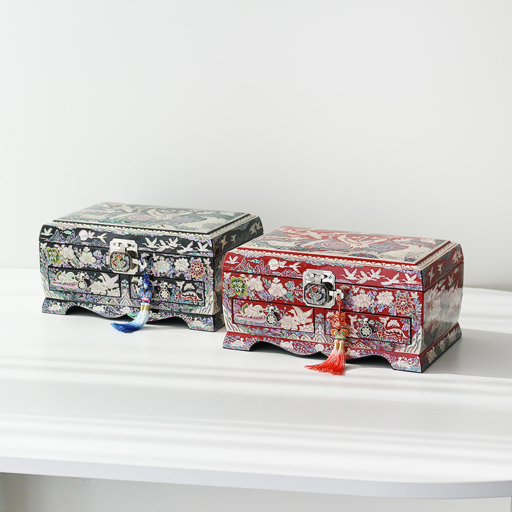 Najeon Mother-of-Pearl Jewelry Box - Crane & Pine (X) - view 3