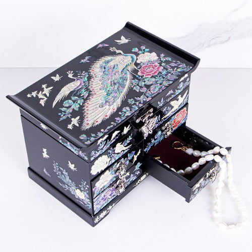 Najeon Mother-of-Pearl Jewelry Box - Black, 5 - Tier