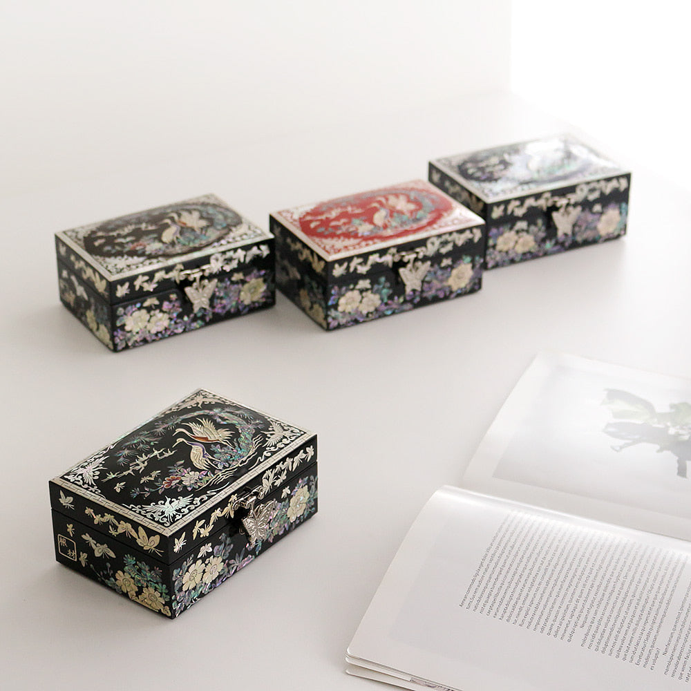 Najeon Mother-of-Pearl Jewelry Box - Crane & Pine 14cm - view 5