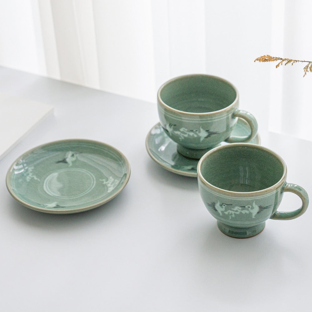Celadon Cup - Cloud & Crane - view 5