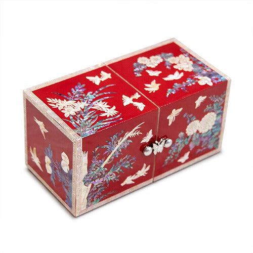 Najeon Mother-of-Pearl Jewelry Box - Red, Medium (by Oh Myung - ho)