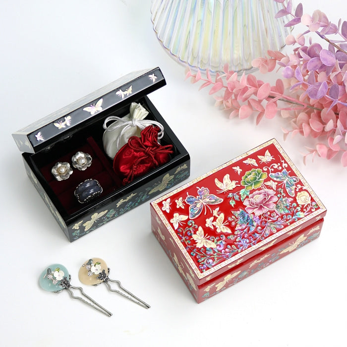 Najeon Mother-of-Pearl Jewelry Box - Peony (by Kim Young - man) (V)