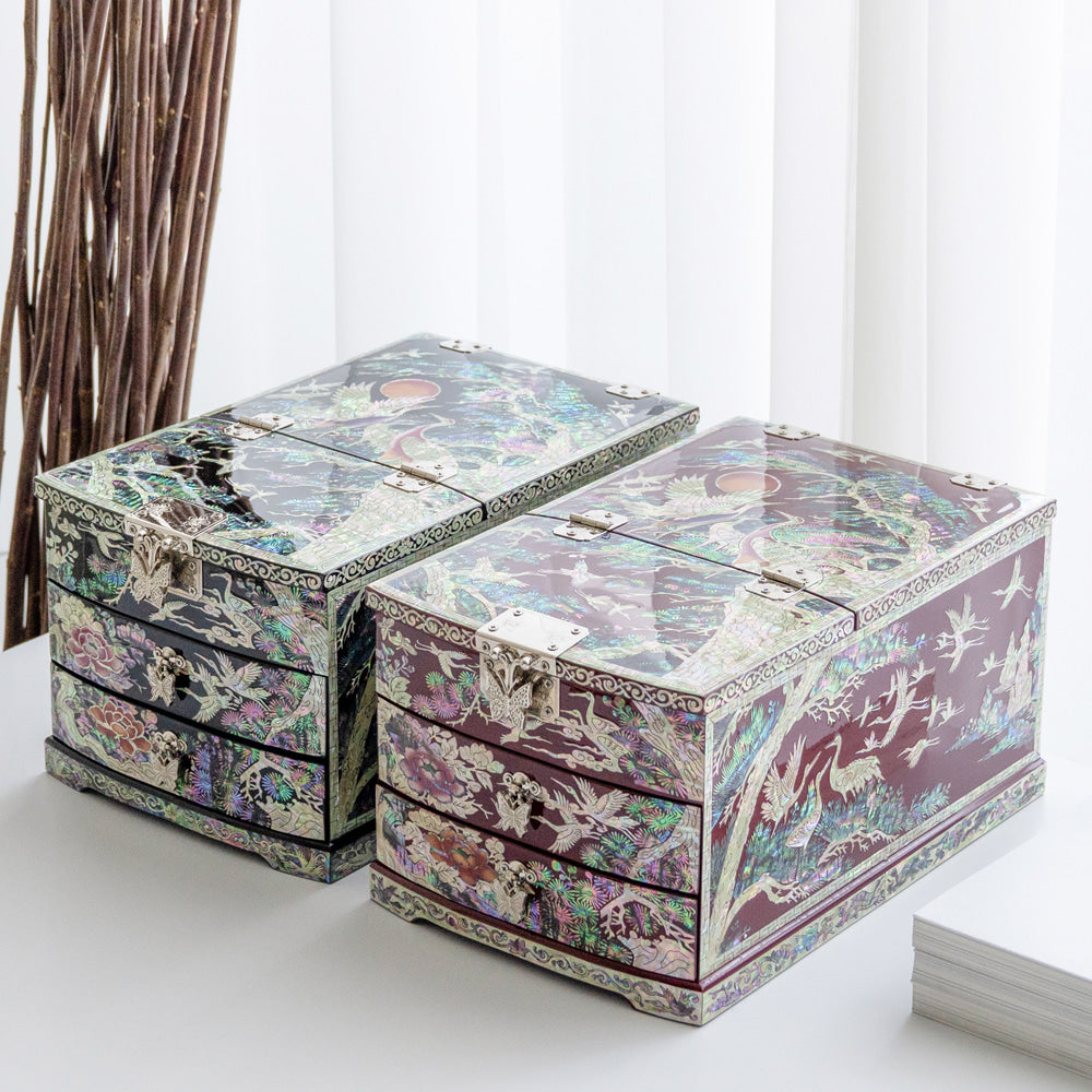 Najeon Mother-of-Pearl Jewelry Box - Crane & Pine (IX) - view 5