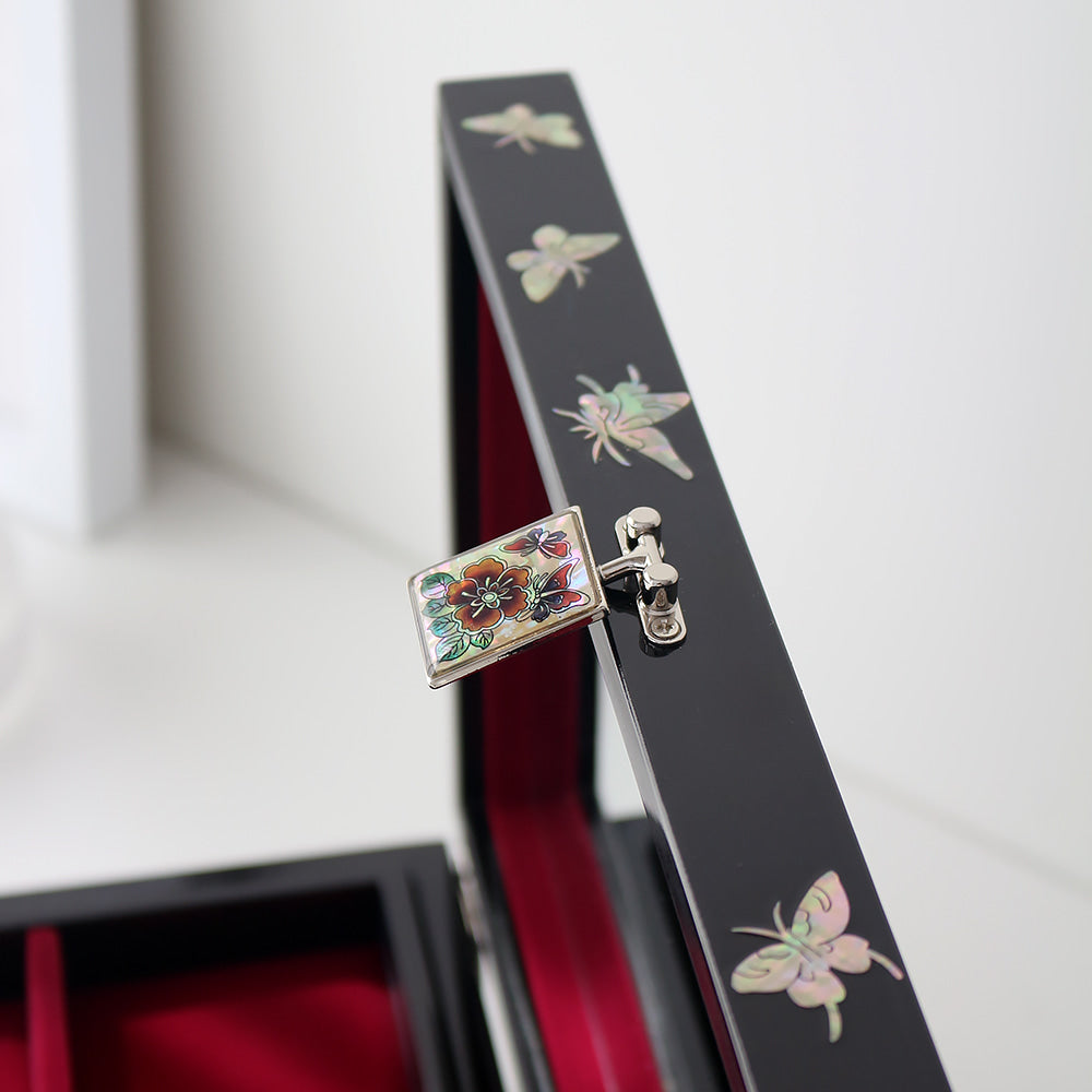 Najeon Mother-of-Pearl Jewelry Box - Rose, 2 - Tier - view 6