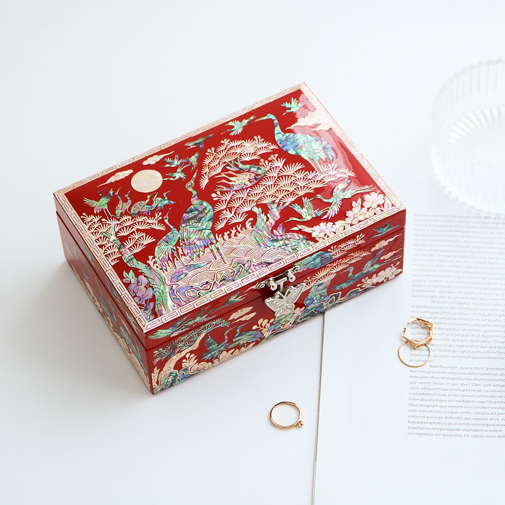Najeon Mother-of-Pearl Jewelry Box - Crane, 1 - Tier - view 4