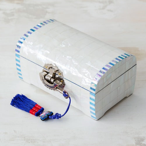 Najeon Mother-of-Pearl Jewelry Box - White, 2 - Tier