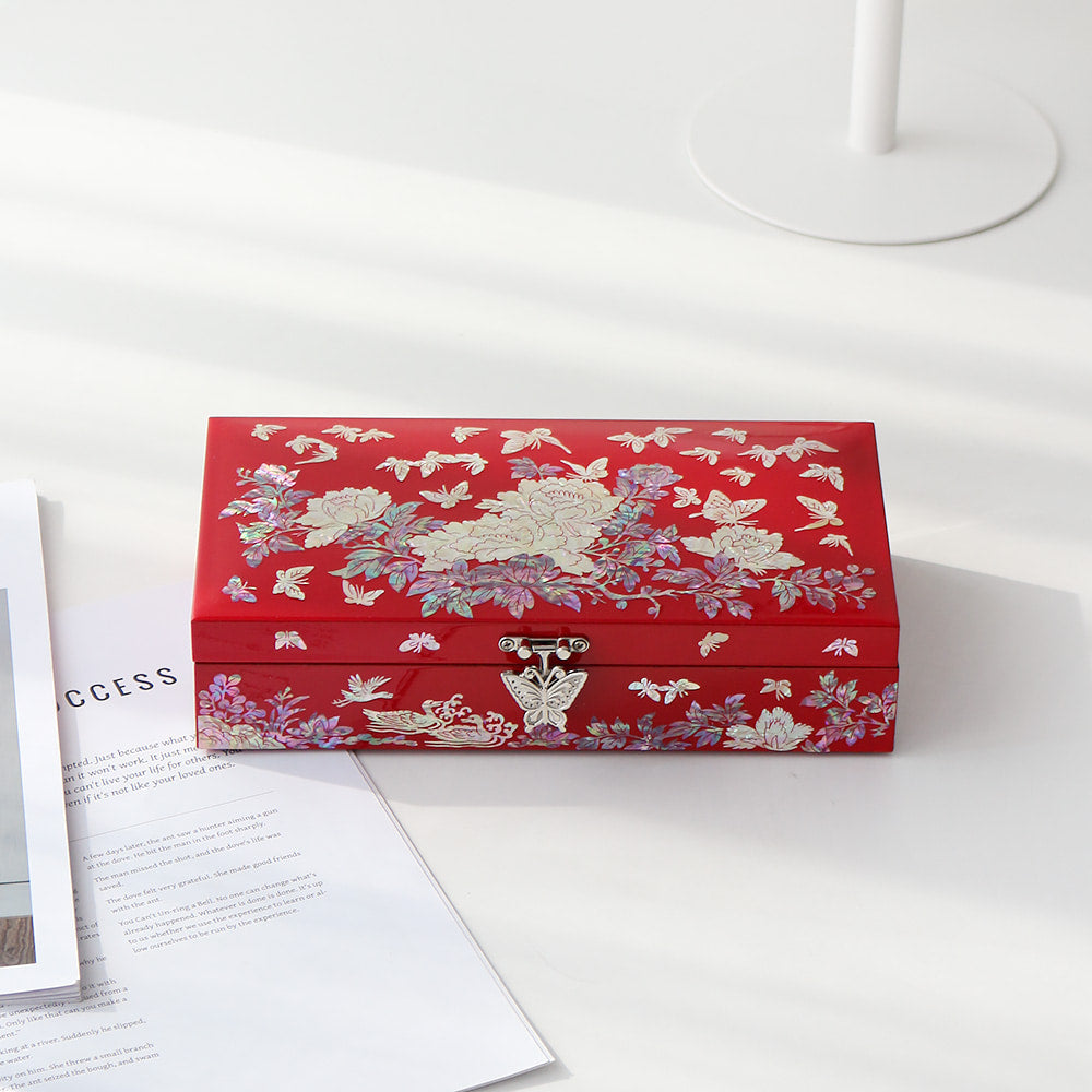 Korean Jewelry Box - Peony, 1 - Tier - view 6