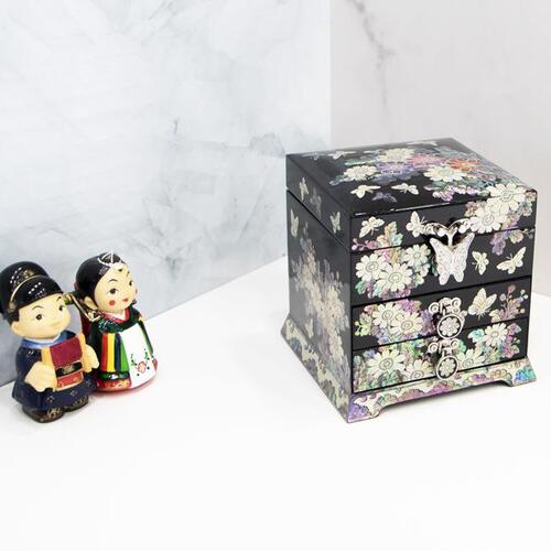 Najeon Mother-of-Pearl Jewelry Box - Chrysanthemum, 3 - Tier - view 7