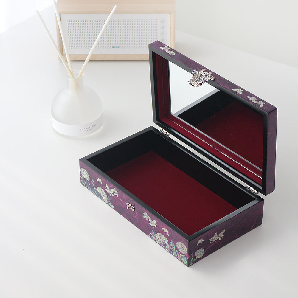 Najeon Mother-of-Pearl Jewelry Box - Peony, 1 - Tier, Large - view 3