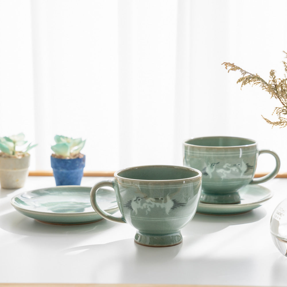 Celadon Cup - Cloud & Crane - view 7