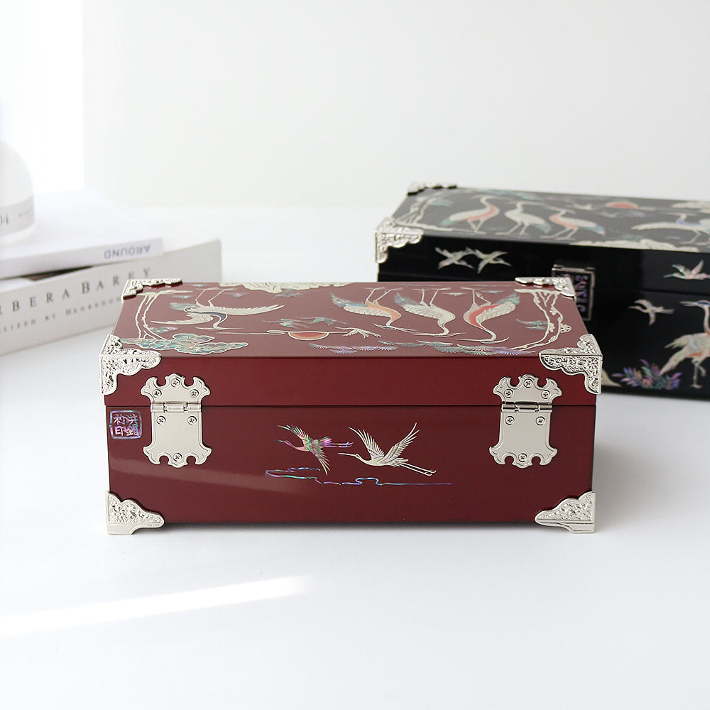 Najeon Mother-of-Pearl Jewelry Box - Crane & Pine (V) - view 7