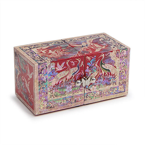 Korean Jewelry Box - Crane & Pine, Black (by Oh Myung - ho) - view 4