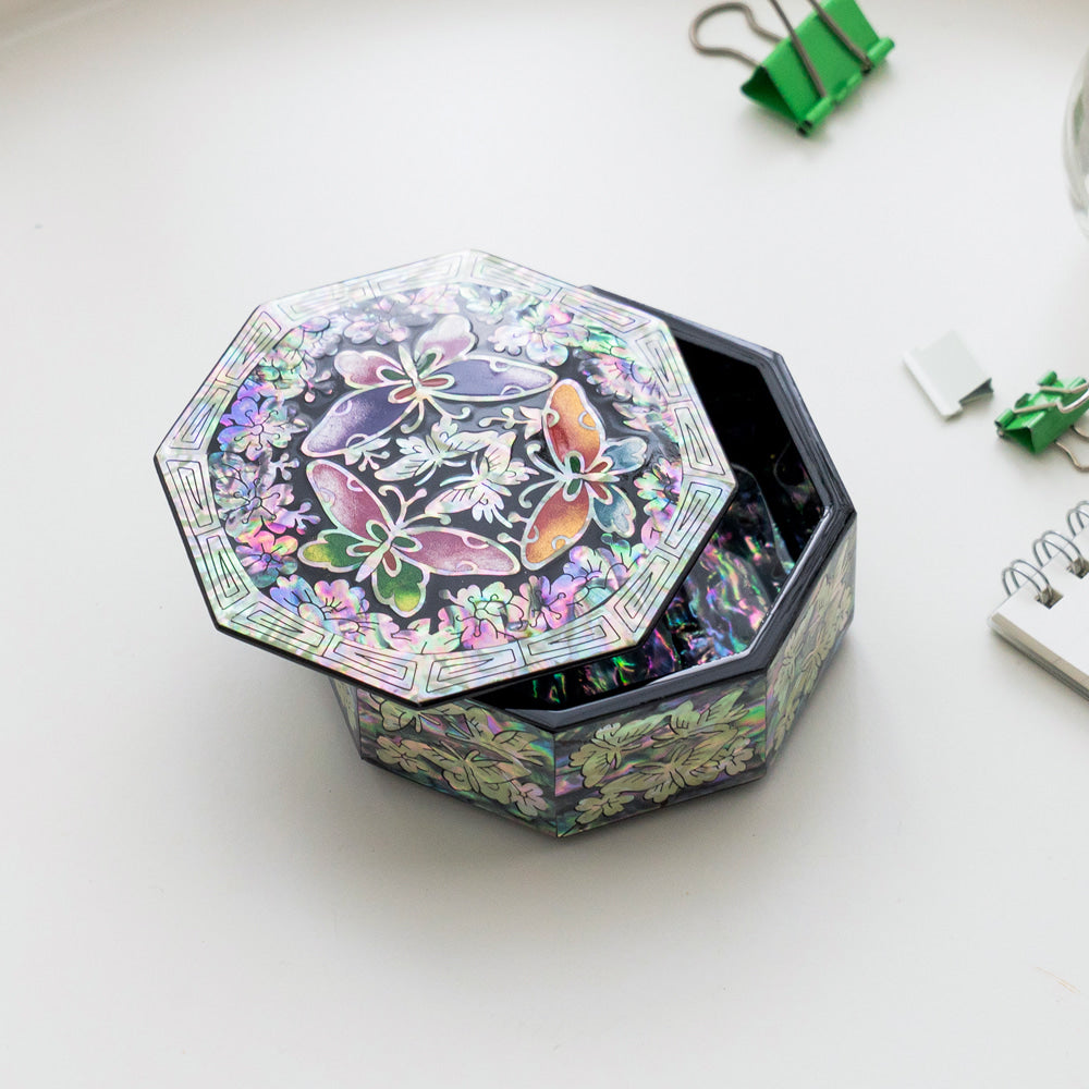 Najeon Mother-of-Pearl Jewelry Box - Crane & Pine 9cm - view 8