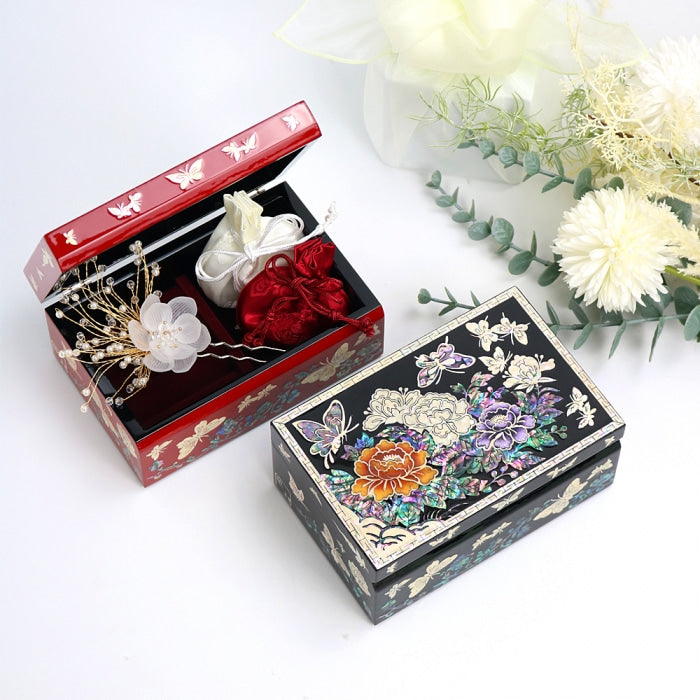 Najeon Mother-of-Pearl Jewelry Box — Peony 15cm
