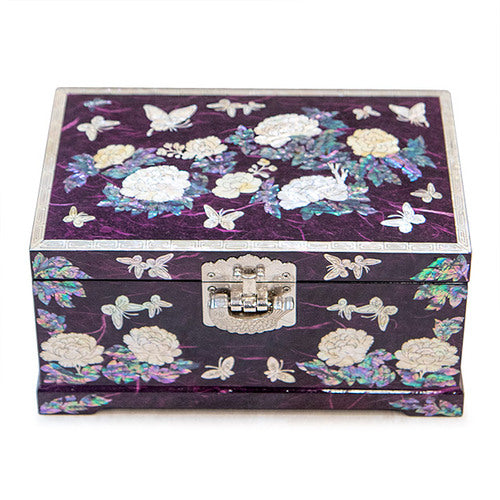 Najeon Mother-of-Pearl Jewelry Box - Peony, Purple, 2 - Tier (by Oh Myung - ho) - view 6