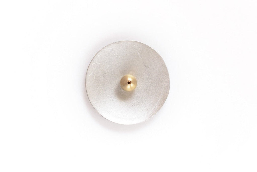 Juttoku Tin Incense Dish and Holder Set - Round