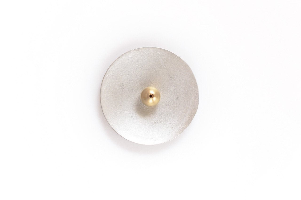 Juttoku Tin Incense Dish and Holder Set - Round