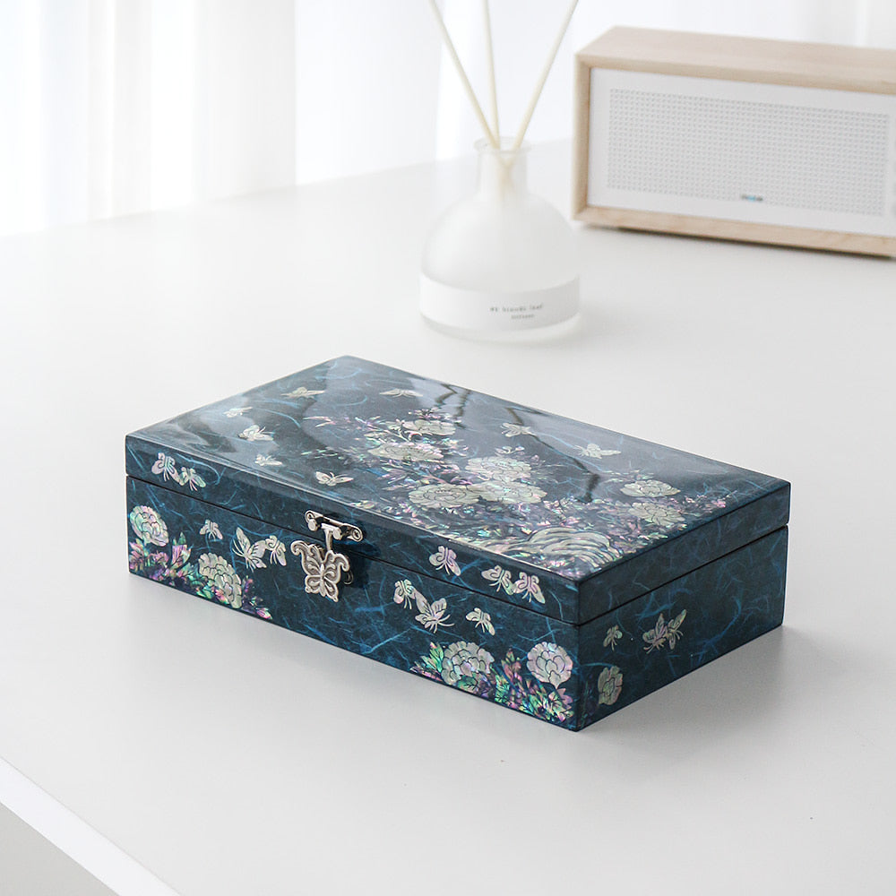 Najeon Mother-of-Pearl Jewelry Box - Peony, 1 - Tier, Large - view 6