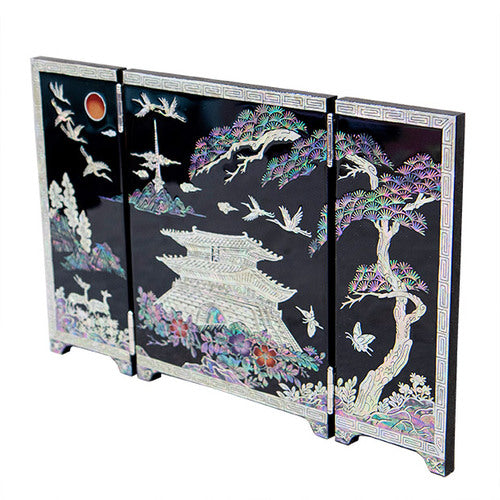 Najeon Mother-of-Pearl Folding Screen - Crane & Pine, 3 - Panel (II) - view 5