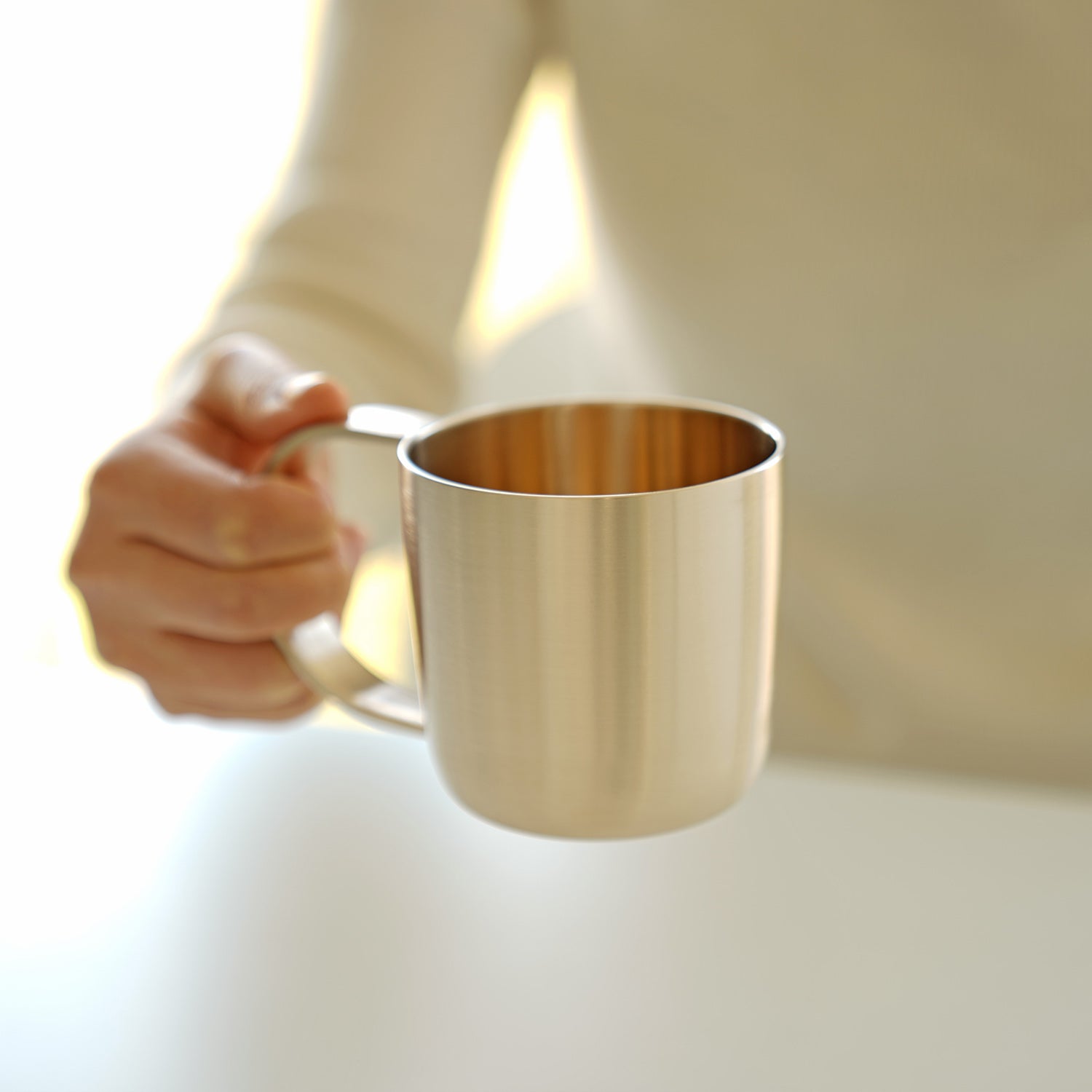 Notdam Bangjja Brass Half-Moon Lidded Mug