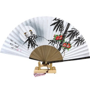 Korean Folding Fan - White - view 3