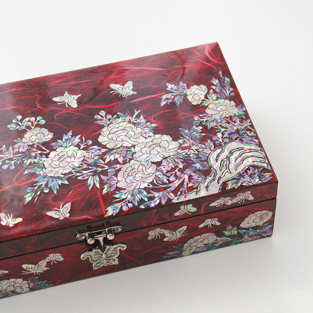 Najeon Mother-of-Pearl Jewelry Box - Peony, 1 - Tier, Large - view 4