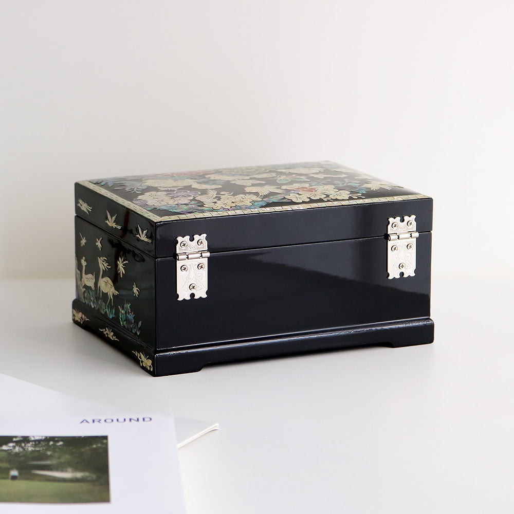 Najeon Mother-of-Pearl Jewelry Box - Peony, Black - view 6