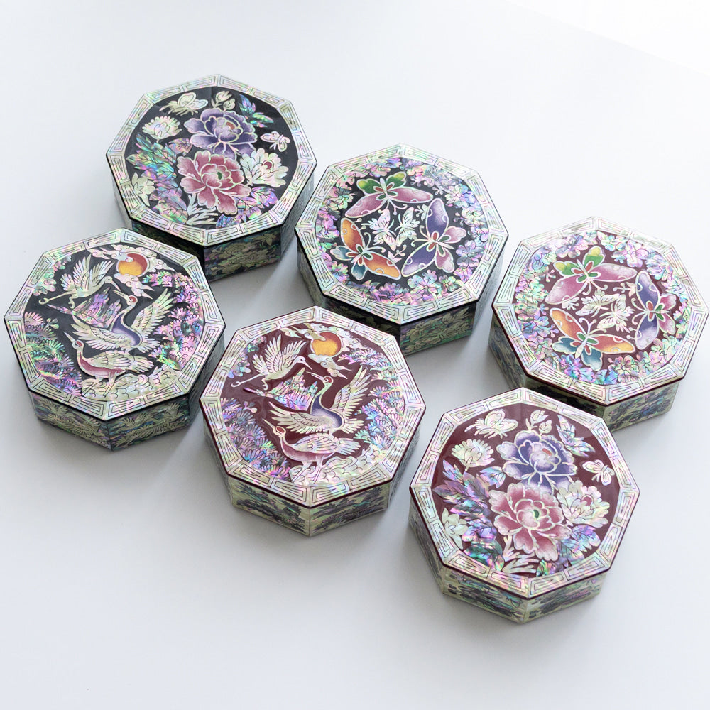 Najeon Mother-of-Pearl Jewelry Box - Crane & Pine 9cm - view 5