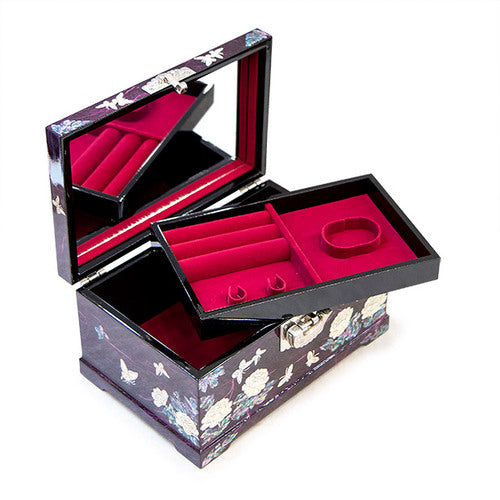 Najeon Mother-of-Pearl Jewelry Box - Peony, Purple, 2 - Tier (by Oh Myung - ho) - view 4