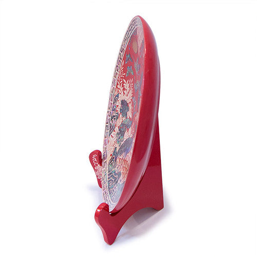 Najeon Mother-of-Pearl Tray - Crane & Pine, Red - view 7