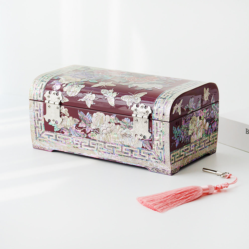 Najeon Mother-of-Pearl Jewelry Box - Peony (V) - view 3